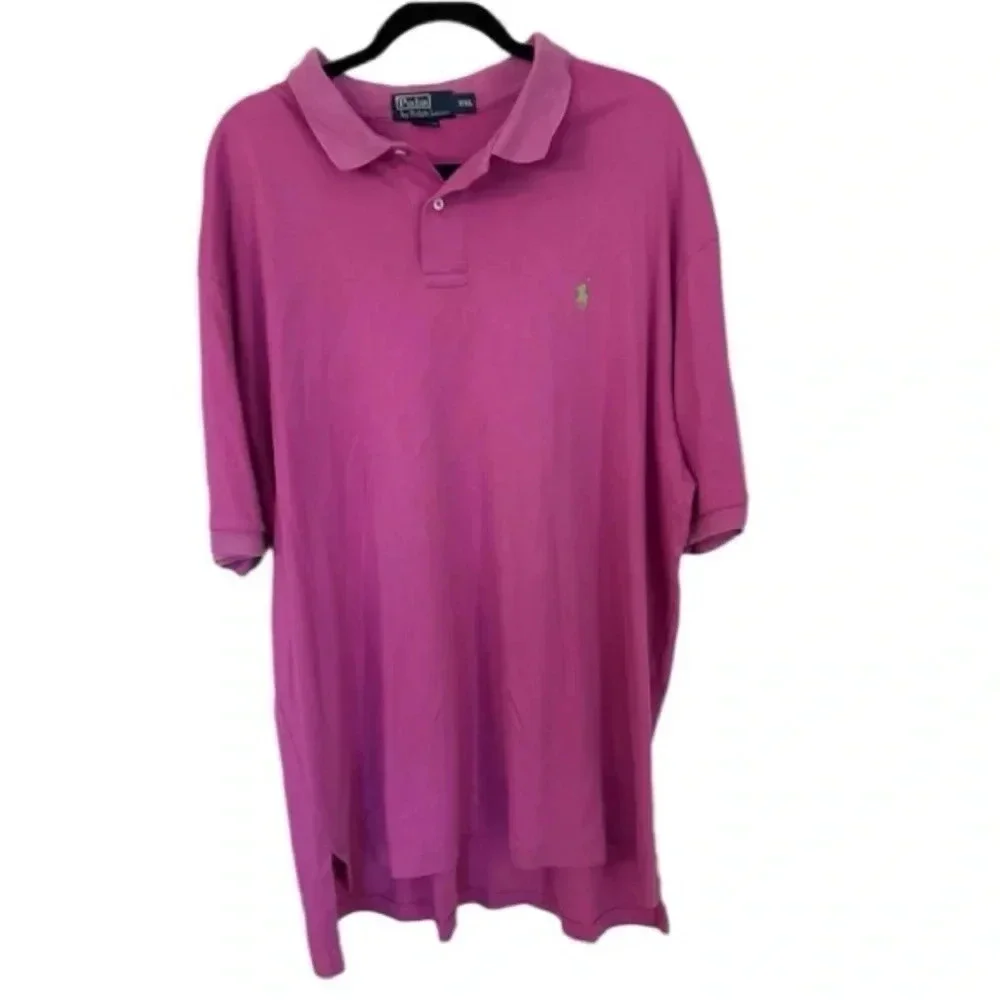 Polo by Ralph Lauren Men's Short Sleeve Purple Button Up Cotton Polo Sz XXL GUC